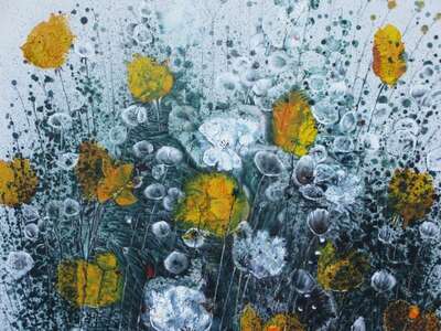 Ölbilder "Volle Blüte" Öl auf Leinwand, 100x100cm
