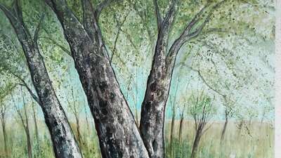 Ölbilder " Olivenbaum auf Kreta 2023" Acryl auf Leinen, 100x120 cm