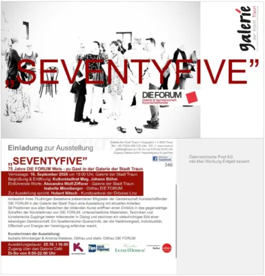 75 Jahre GALERIE DIE FORUM zu Gast in der GALERIE DER STADT TRAUN Einladung-SEVENTYFIVE-Die-Forum-Wels-160926-1-1.jpg