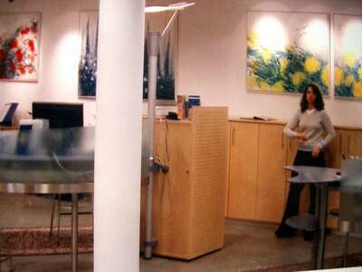 Kunst am Bau Volksbank Eferding , Gestaltung Schalterhalle